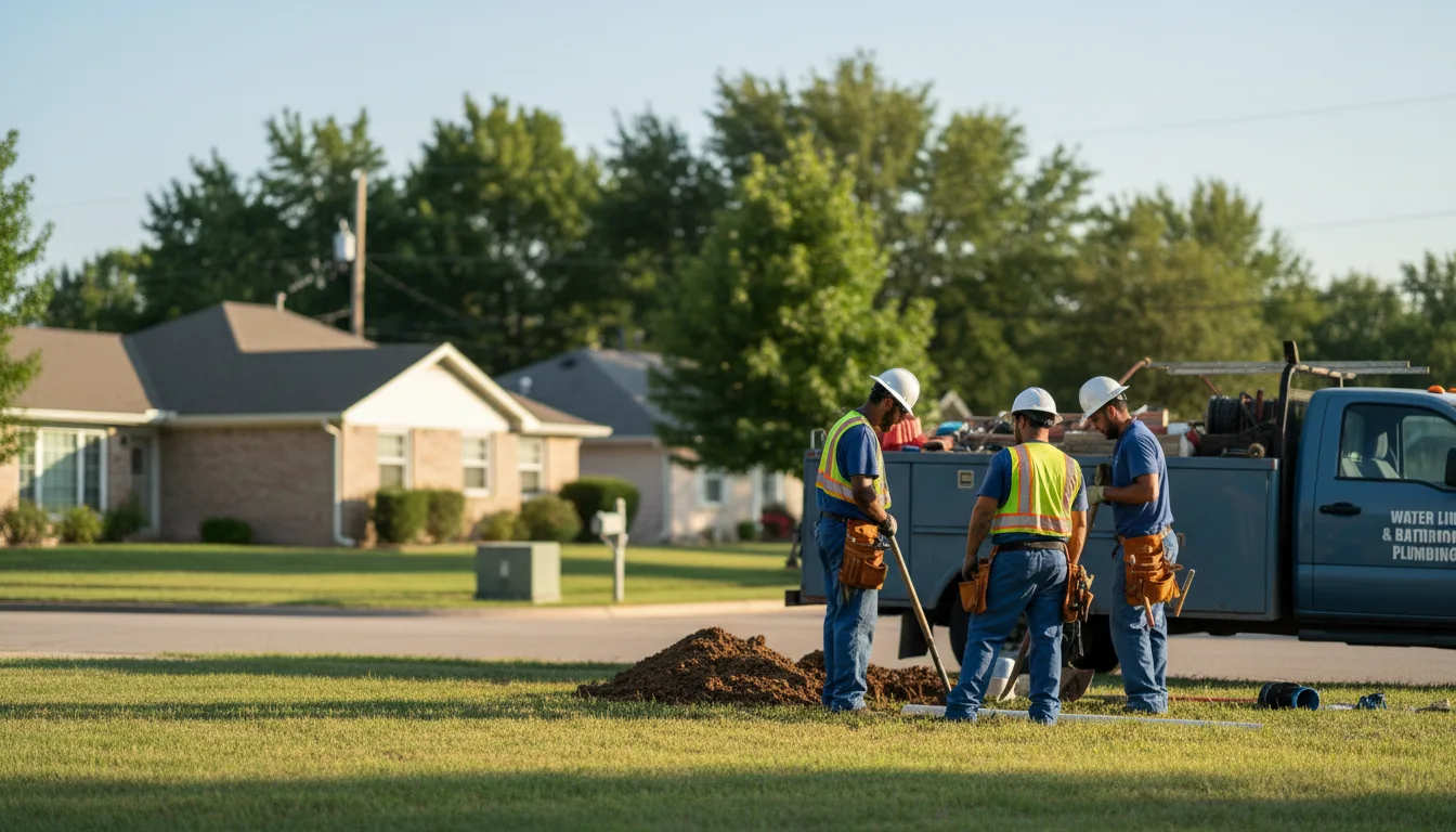 Residential water line and bathroom plumbing service in Akron, PA
